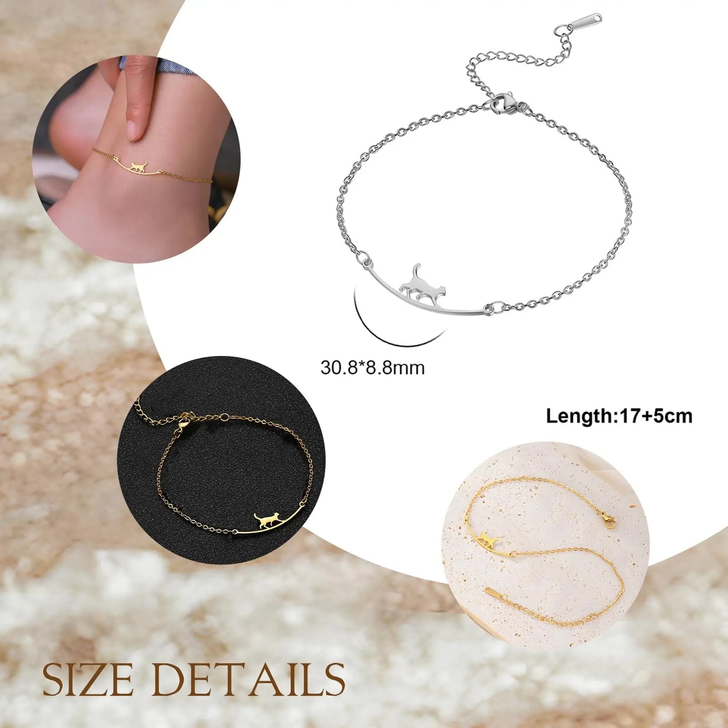 Adjustable Dreamtimes Cat Anklet