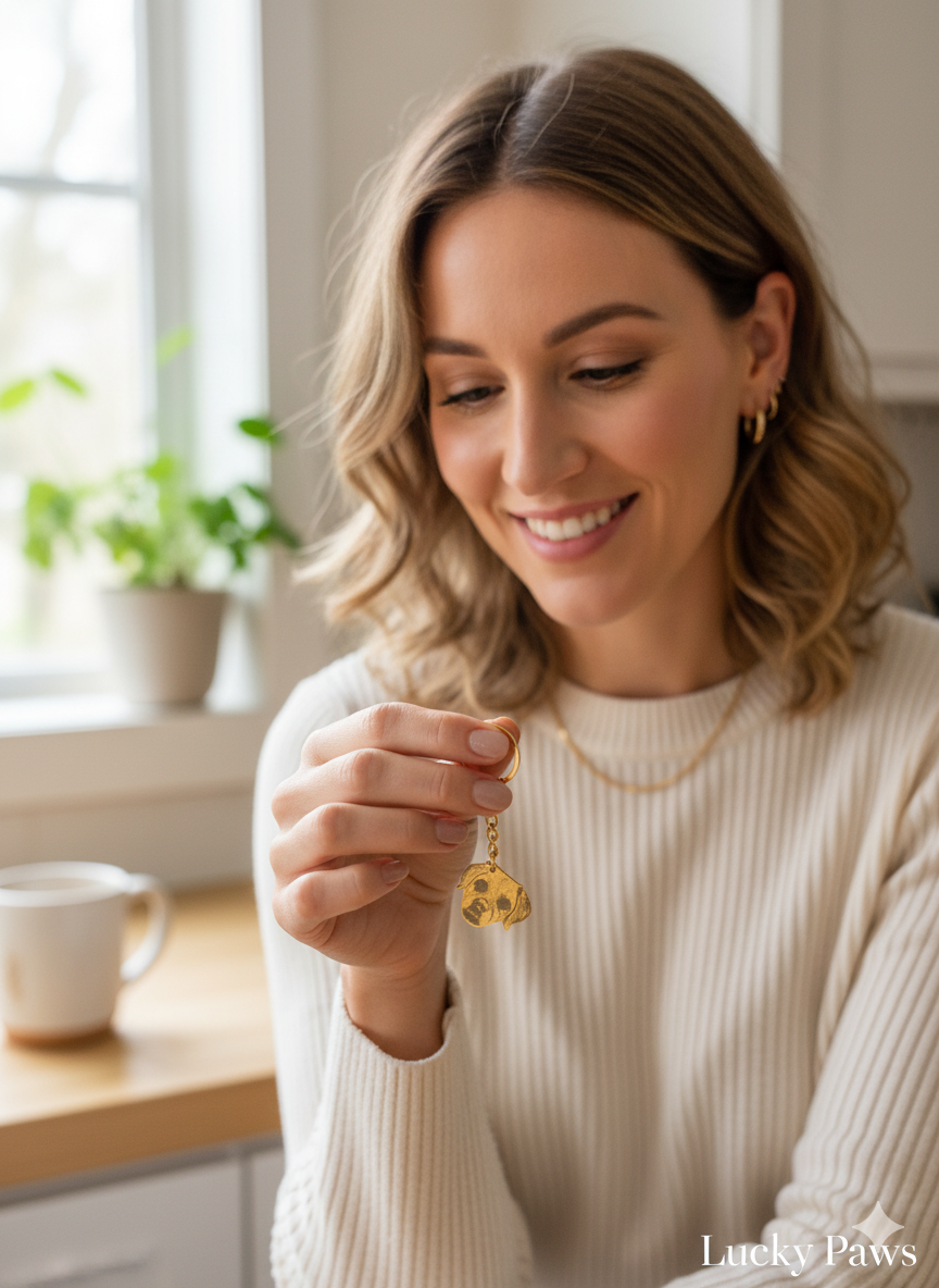 Pet Head Cutout Keychain