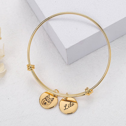 Personalized Pet Photo Disc Bracelet