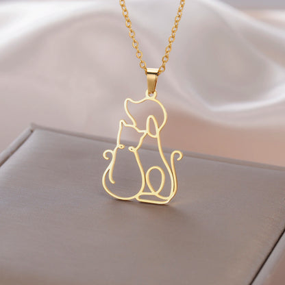 Hug Dog Cat Pendant Necklace