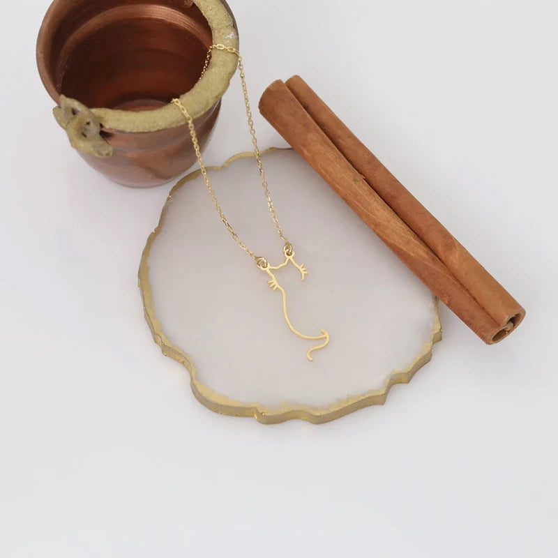 Kitty Cat 14K Gold Plated Pendant Necklace