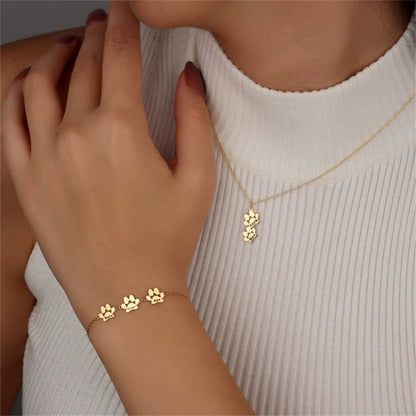 Tiny Paw Custom Engraved Name Bracelet