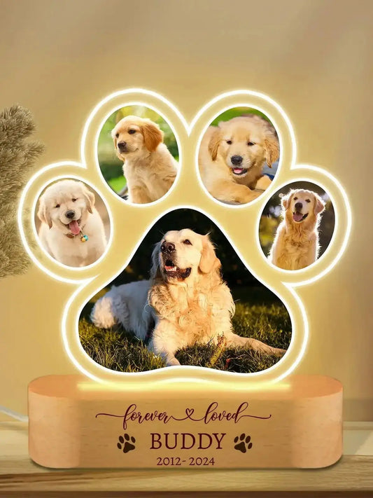 MyPawesomePet Personalized Pet Paw Lamp