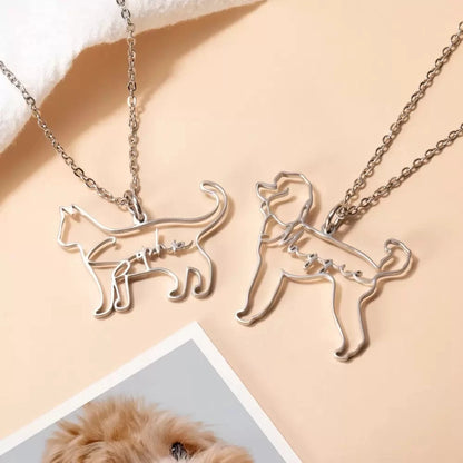 Custom Pet Name & Silhouette Necklace