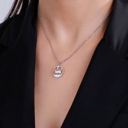 Cat Pendant Necklace Under the Moon