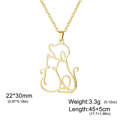 Hug Dog Cat Pendant Necklace