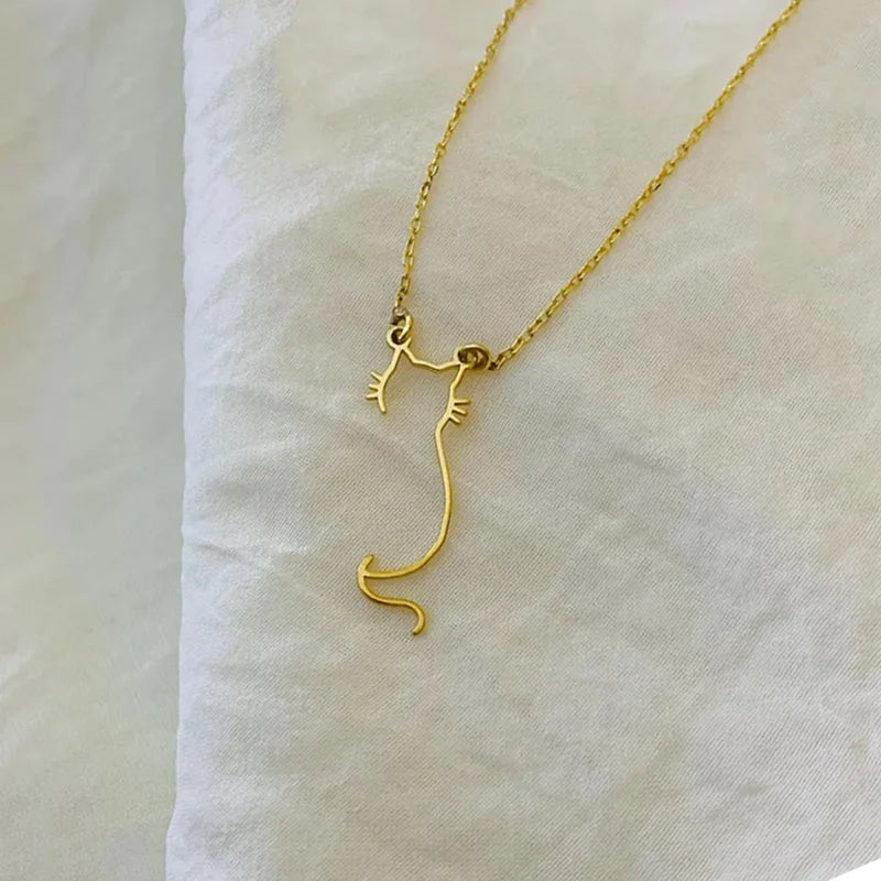 Kitty Cat 14K Gold Plated Pendant Necklace
