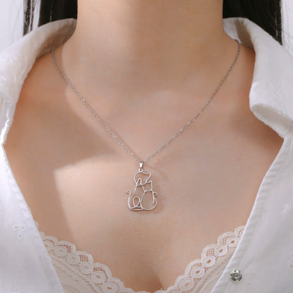 Hug Dog Cat Pendant Necklace