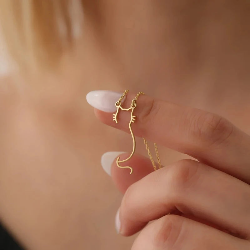 Kitty Cat 14K Gold Plated Pendant Necklace