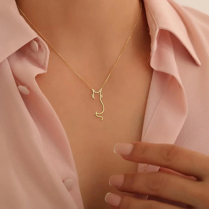 Kitty Cat 14K Gold Plated Pendant Necklace