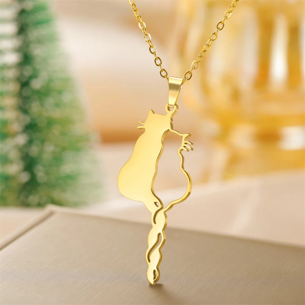 Lovely Cats Pendant Necklace