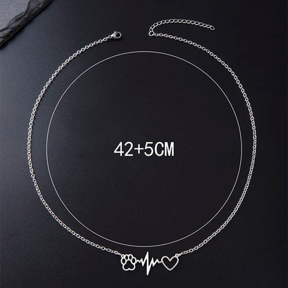 Heartbeat Dog Paw Necklace