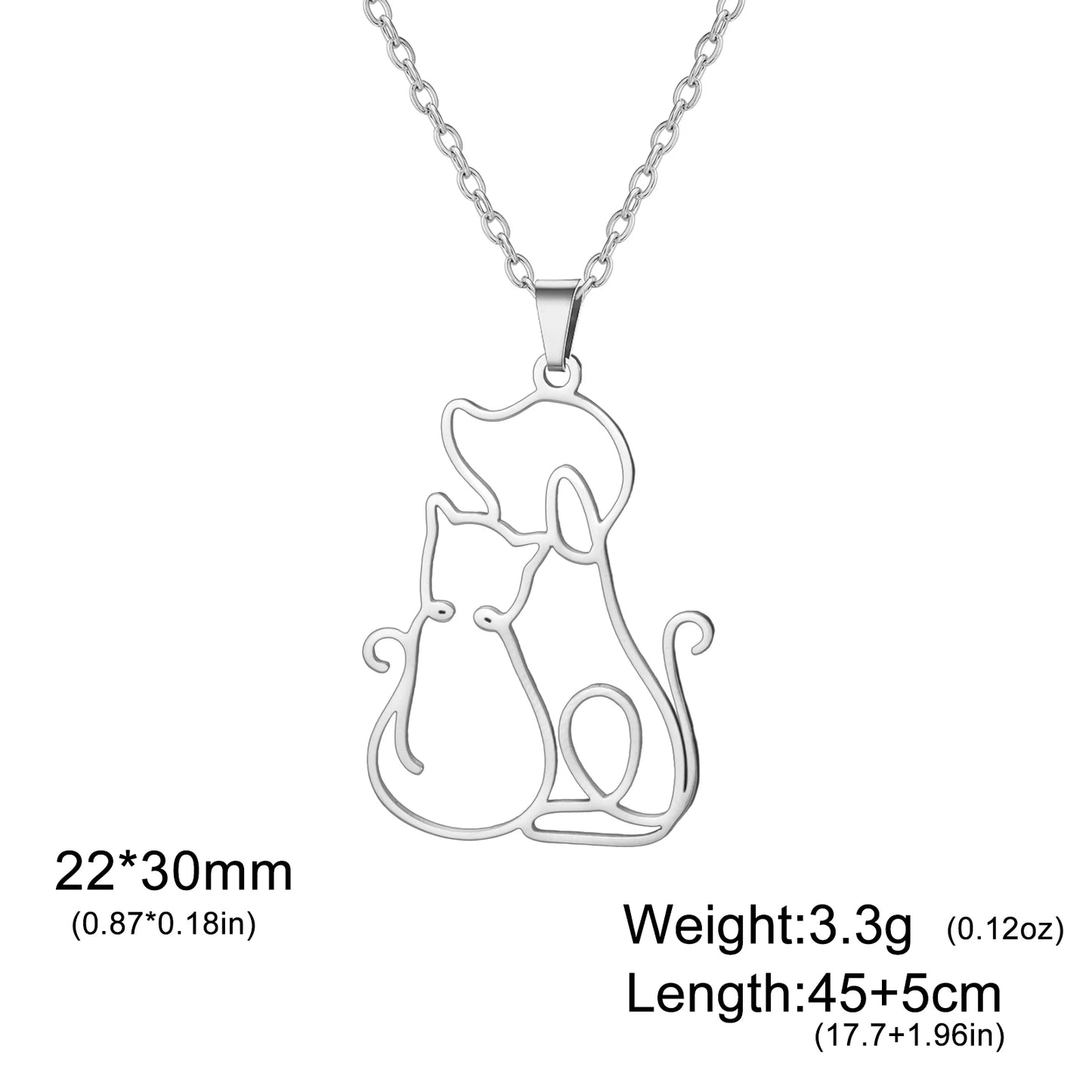 Hug Dog Cat Pendant Necklace