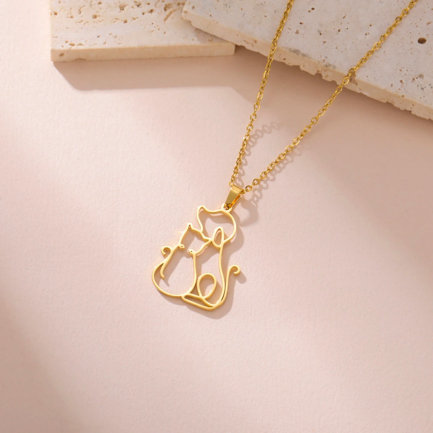 Hug Dog Cat Pendant Necklace