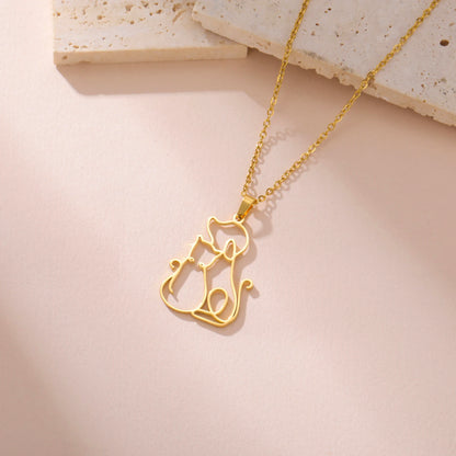 Hug Dog Cat Pendant Necklace